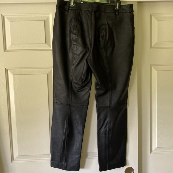 ANNE KLEIN LEATHER PANTS SZ 12 BLACK NWT - Picture 4 of 11